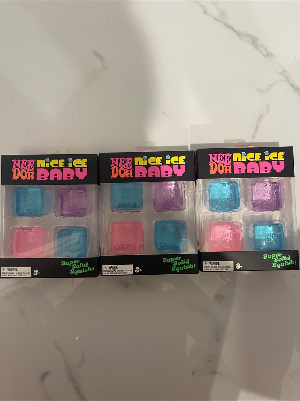 Squishy babe ( mini) Ice Cube Toy Set - Pink, Blue, Purple